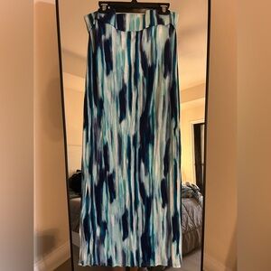 Blue boho style maxi skirt